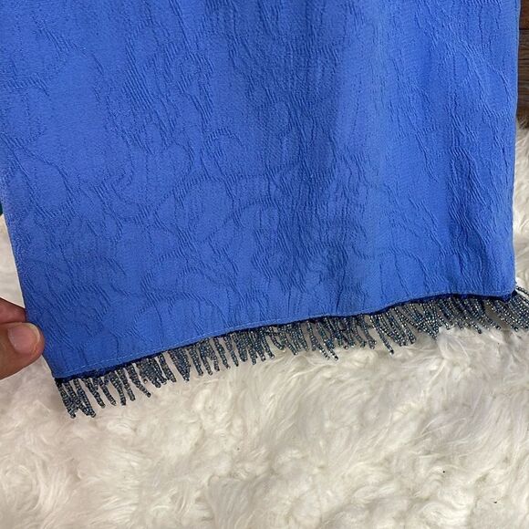 K Woman Womens Floral Textured Elastic Waist Beaded Fringed Hemline Size 22W - Picture 5 of 7